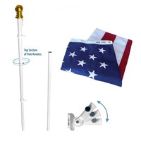 American Flag And Flagpole Set 6 Ft. 2 Section White Spinning Pole That Rotates on sale American Flag And Flagpole Set 6 Ft. 2 Section White Spinning Pole That Rotates on sale