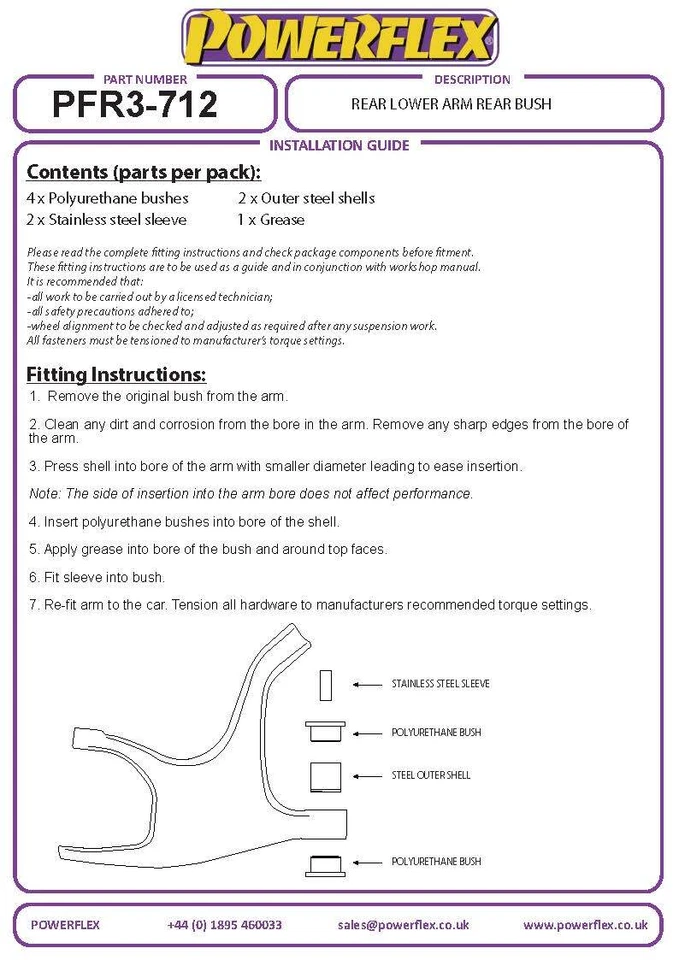 Powerflex Road Serie Trasero Brazo Inferior Bujes para Audi Q5 (08-17) PFR3-712 - Imagen 3 de 4