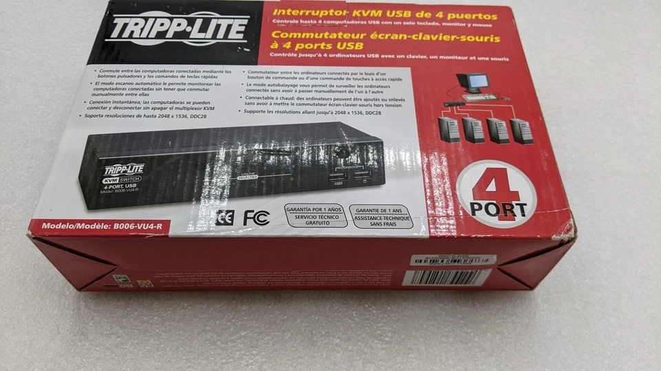 Tripp Lite 4-Ports External Desktop KVM switch VGA/USB w/ PSU (B006-VU4-R) - Image 3 of 4