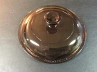 Pyrex Clear Glass with Brown Tint V-1-C (B) (14) Cover/Lid (Excellent)