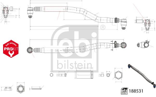 Febi Bilstein Lenkstange 188531 FüR Acura Alfa Romeo Alpina Audi Bentley BMW-image