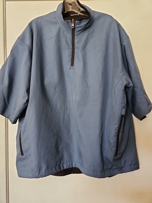 Zero Restriction ZR Golf Jacket Reversible Waterproof 1/4 Zip, Blue/Black, Large