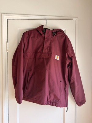 Carhartt WIP Men Nimbus Pullover Waterproof Burgundy Anorak Jacket - Medium
