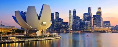 Peelable Wallpaper Poster Singapore Dusk Museum Night View 1440×576mm