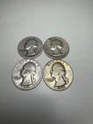 Washington Silver Quarter 1942 Lot of 4 Collectible Coin