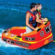 WOW Sports 14-1060 Bingo 2 Inflatable, 1-2-Person Cockpit Towable Tube