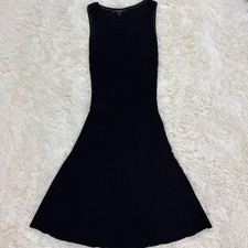 USED GUCCI BLACK RIBBED SLEEVELESS DRESS, XS GOOD
