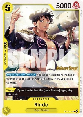 Rindo C The Azure Sea's Seven Release Event Cards OP14-115 NM