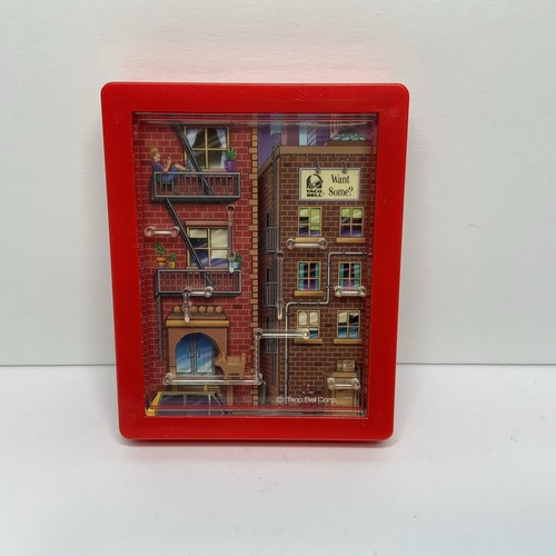 Vintage 1998 Taco Bell Hund Chihuahua Feuer Flucht Herausforderung Labyrinth Kinder Mahlzeit Spielzeug - Bild 1 von 3
