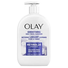Olay Face Wash, Daily Facial Cleanser with Retinol, Peptides & Glycerin - Smooth