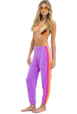 AVIATOR NATION 5 STRIPE WOMEN'S SWEATPANTS NEON PURPLE/NEON SIZE MEDIUM