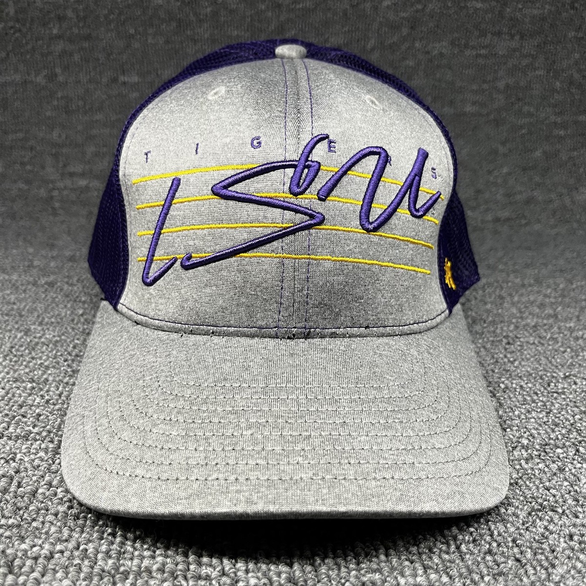 LSU Tigers '47 Brand Trucker Hat Gray Heather Purple Mesh Snapback Cap