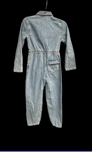 ZARA Jumpsuit Youth 11-12 C#152 Denim Long Sleeve Retro SNAP - Picture 2 of 3