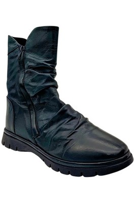 Miz Mooz Women's Ruched Leather Mid-Shaft Boots Delena Ocean | eBay