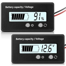 DC 12V 24V 36V 48V 60V 72V 84V Golf Cart Battery Meter with Alarm, White