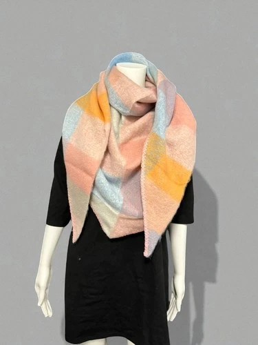 Warmer Damen Winterschal bunt Pastell weich groß Kuschelschal Herbst Winter