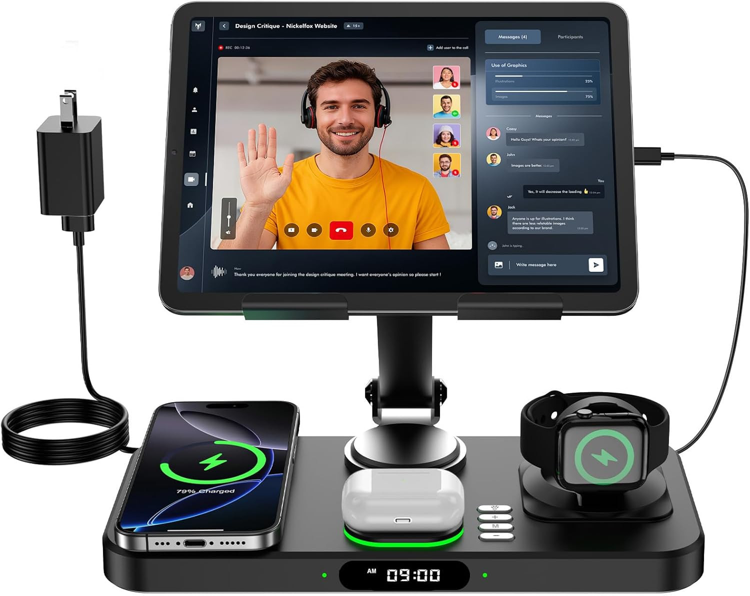 6 in 1 Wireless Charger for Apple Multiple Devices, Charging