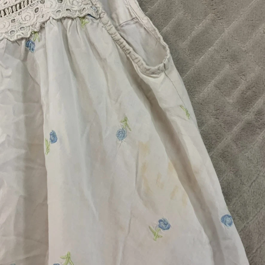 Vestido de pijama corto blanco bordado flores encaje Adonna para mujer M Foto 3 de 4