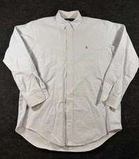 Polo Ralph Lauren Yarmouth Oxford Shirt Mens 16 34 Blue Stripe Cotton