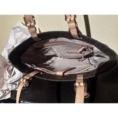 Michael Kors Tan and Brown Monogram Bag Michael Kors MK Monogram Tote Bag Brown/Tan Double Handles  main image 4