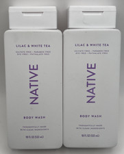 Native Body Wash Lilac and White Tea - Sulfate, Dye  Paraben Free 18 oz. 2 pack