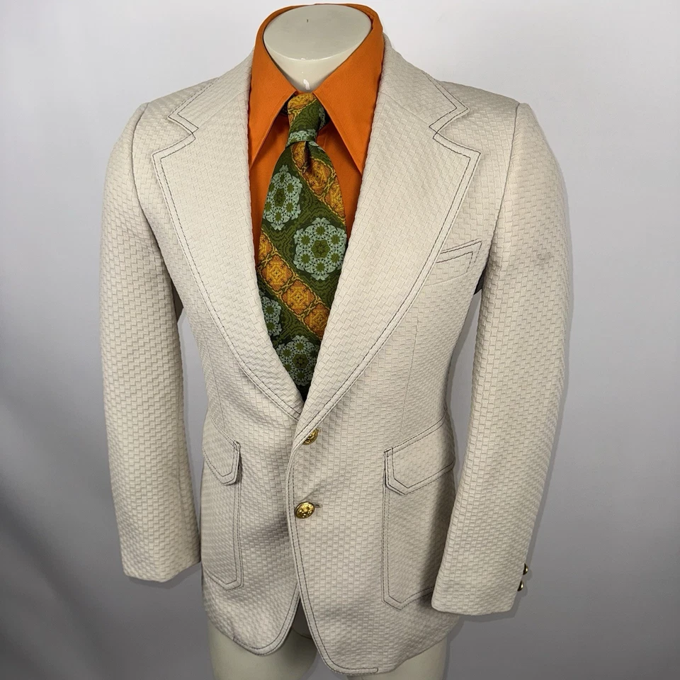 Chaqueta Blazer De Colección Años 60 70 Para Hombre Traje de Ocio Stanley Abrigo Deportivo Negro Pequeño 38 Foto 4 de 4