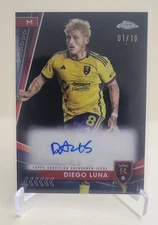 2024 TOPPS CHROME SAPPHIRE MLS DIEGO LUNA BLACK AUTO #SA-DL Ser #01/10 RSL