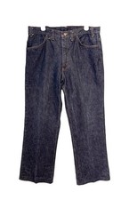 Vintage 70s Dark Indigo Denim Jeans Mens Straight Leg Talon Zip USA