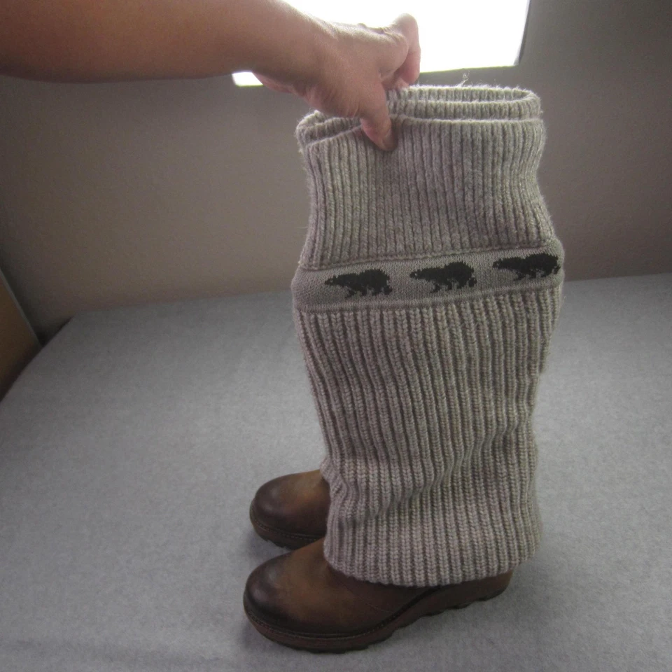 Sorel Botas Mujer 11 Marrón Cuero Tejido Puño Oso Slouch Pull On NL1773-200 Foto 2 de 4