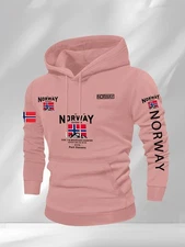 Men's Norwegian style elements versatile fashion hoodie with soft and warm