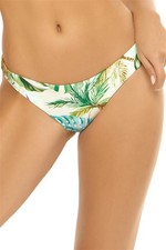 NWT Pilyq Tulum L Palm Cheeky Reversible Ruched Bikini Swim Bottoms 97952