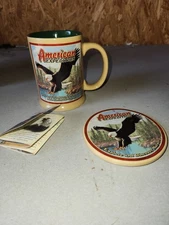 American Expedition Bald Eagle Mug And Coaster - In Box - Vintage New