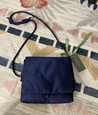 Vera Bradley Baird Hipster Blue/Navy Solid Crossbody Bag Button Closure w/ Card
