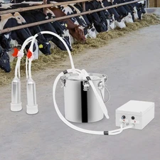 Electric Cow Milker, Milking Machine with Stainless Steel Bucket,Cow Milker