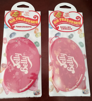 Lot 2 Jelly Belly Cinnamon & Pomegranate Scent Auto Boat Hanging Air Freshener