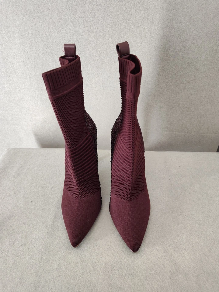 Steve Madden Maxwell Mujer Botas 8.5M Borgoña Punta Punto Stiletto Zapatos Foto 2 de 4