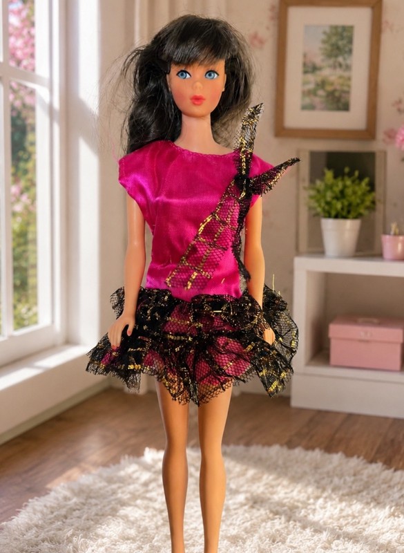 Vintage 1990s Mattel Barbie Doll Sleeveless Dress Pink DOLL NOT INCLUDED 