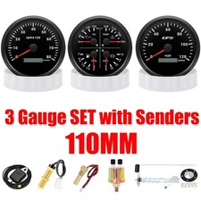 110mm 3 Gauge Set Gps Speedometer 120mph Tachometer 4 In 1 Multi-function Gauge