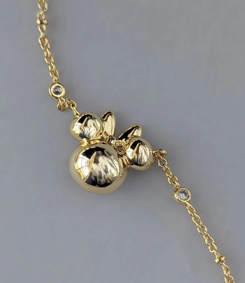 NWT DISNEY X KENDRA SCOTT  Gold Chain Hot Pink Drusy Minnie Mouse Necklace - Image 4 of 4