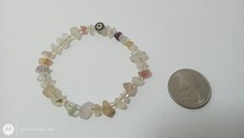 Girls Mixed Clear And Multicolored Smooth Gem Stone Bracelet