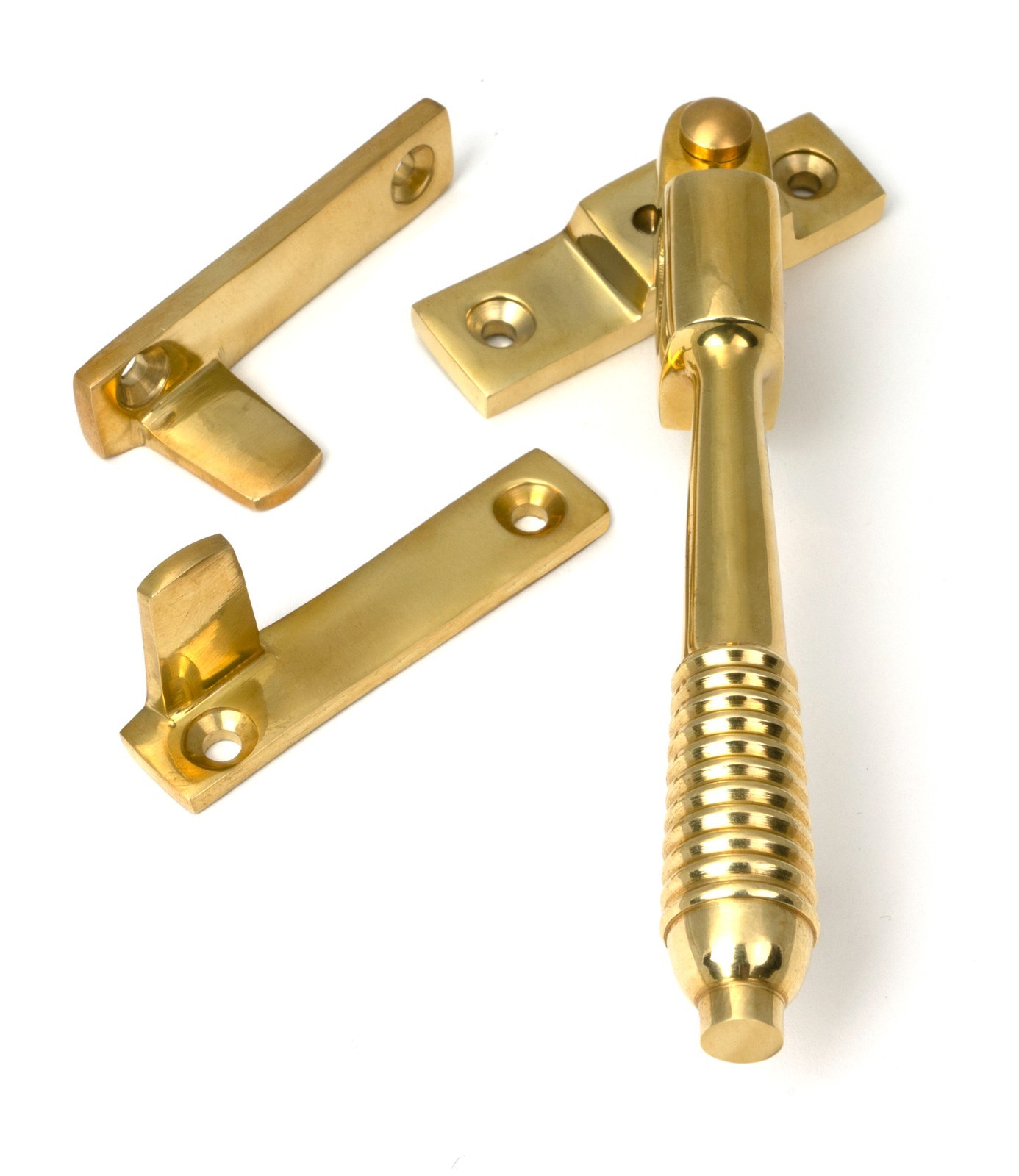 From The Anvil 52320 Polished Brass Night-Vent Locking Reeded Fastener