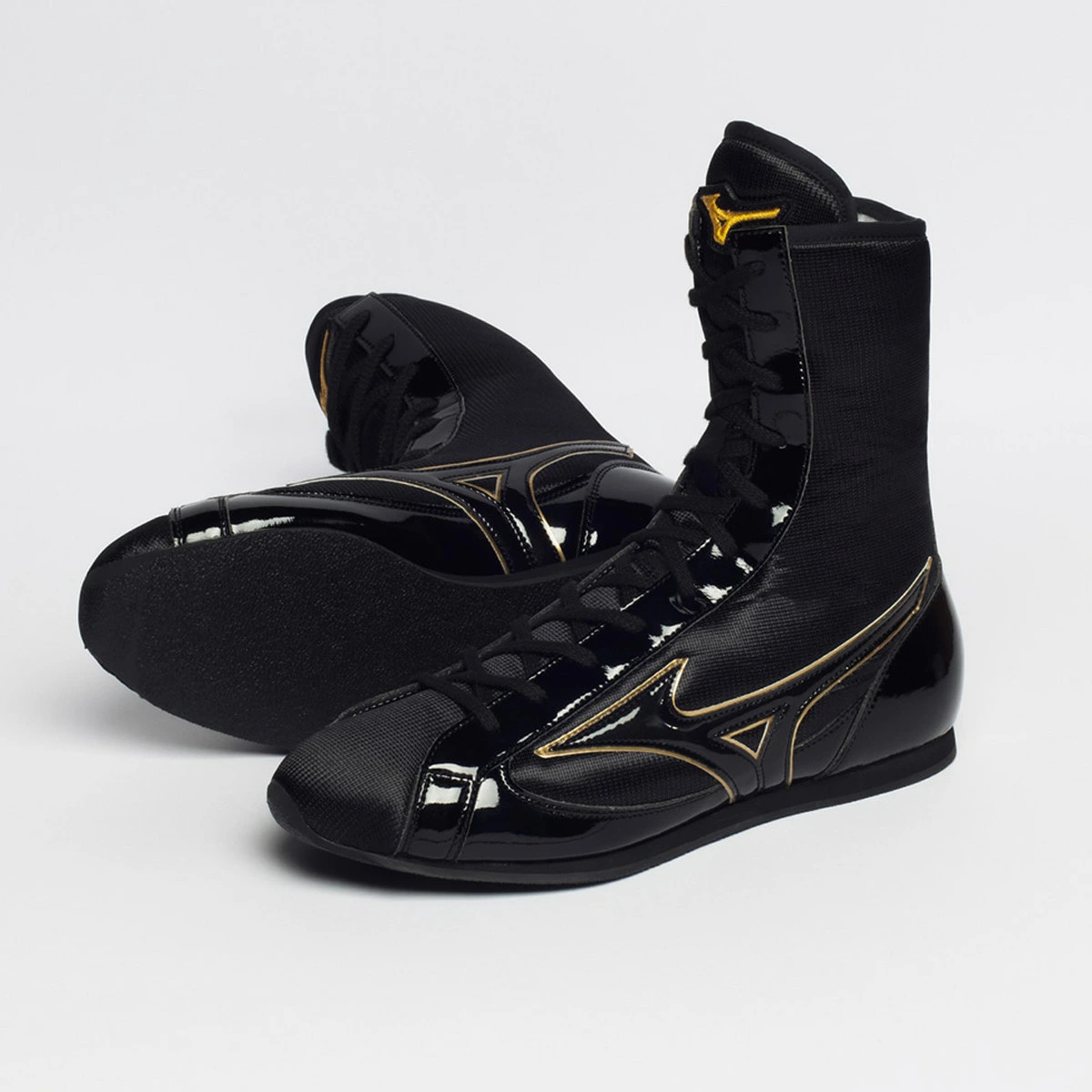 Mizuno フィニッシャーMID ブラック×ゴールド Mizuno Boxing Shoes Finisher MID Mid Cut Black x Gold 2E 28cm (US