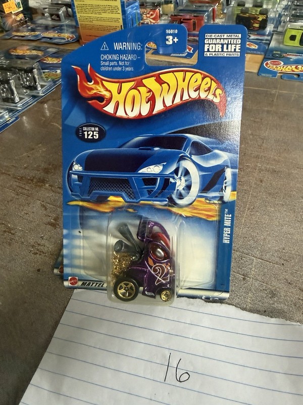 Hot Wheels 2002 Mainline 125 Hyper Mite Purple Gold Micro5SP/Gold 5SP White Logo