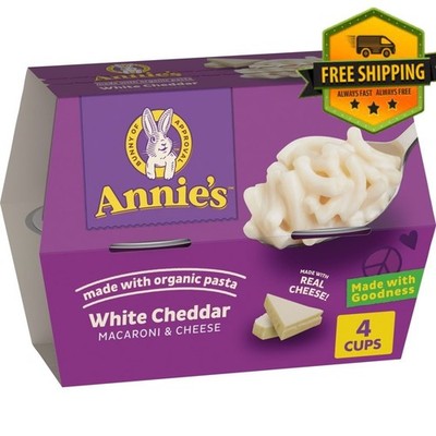 Annie s White Cheddar Microwave Mac & Cheese Cups Organic Pasta 4-Pack