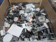 18 LBS Bulk Assorted Electrical; Boxes, Fittings, Fixtures, Cords, Outlet Covers