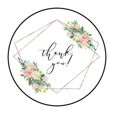 30 1.5" THANK YOU FLOWERS FRAME FAVOR LABELS ROUND STICKERS ENVELOPE ...