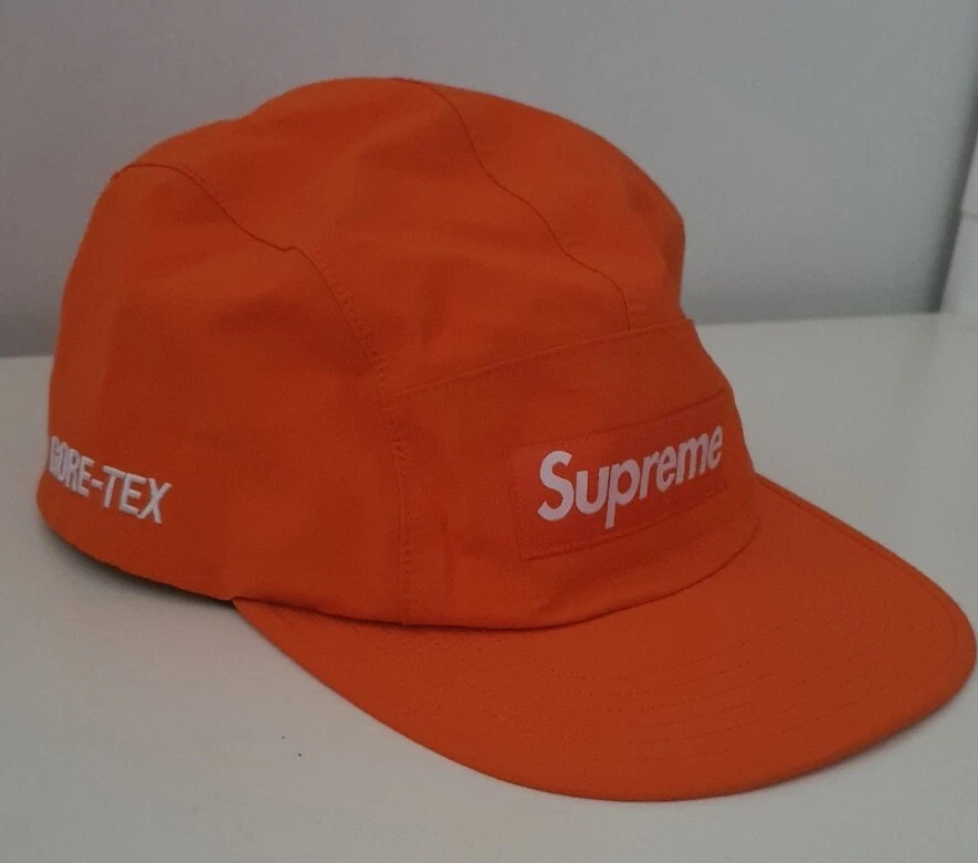 Casquette FW19 Supreme GORE TEX orange logo boîte à chapeau imperméable