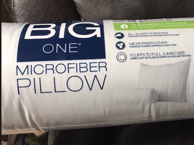 The Big One Microfiber Pillow Standard / Queen Size White Brand New