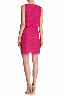 anne klein red lace dress Anne Klein Sequin Lace Shirtdress In Cabernet Noir - 50% Off