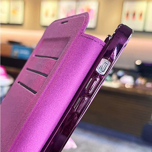 Luxury Wireless Charge Grid Leather Card Cover Case For 16 15 14 13 12 Pro Max - Picture 13 of 40